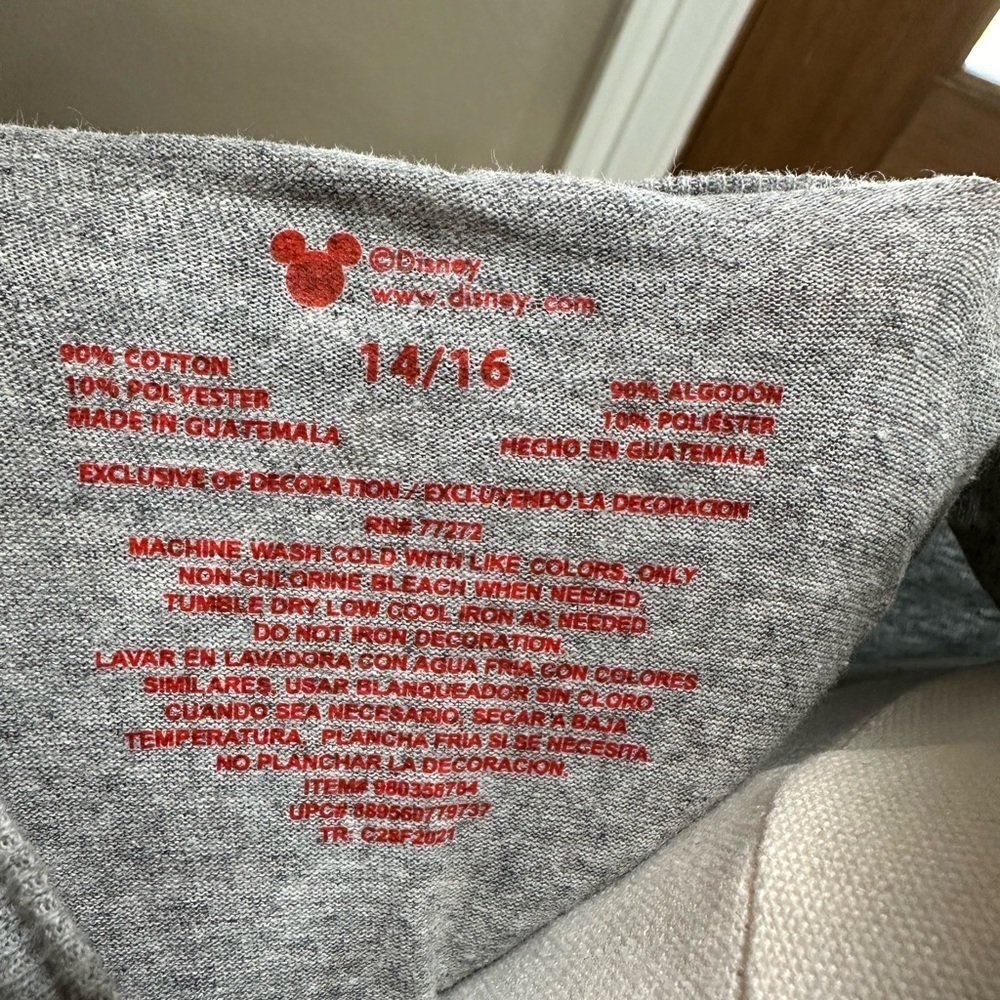 Disney Gray Mickey Mouse T-Shirt Youth 14/16 - Picture 4 of 4